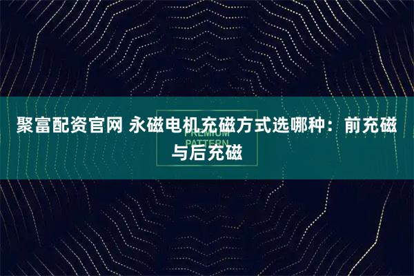 聚富配资官网 永磁电机充磁方式选哪种：前充磁与后充磁